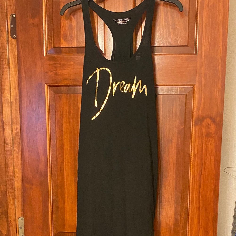 Victoria's Secret Black Chemise with Gold Script